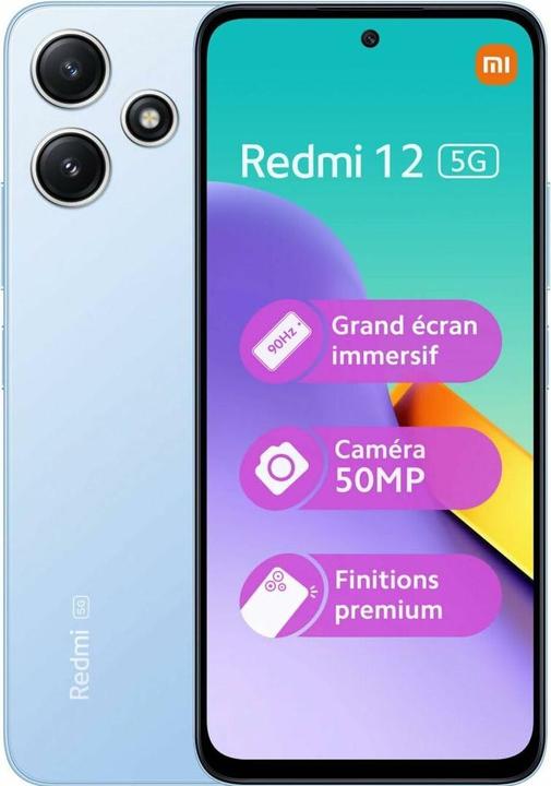 Image du produit Xiaomi Redmi 12 5G (128 Go, Bleu ciel, 6.79", Double SIM hybride, 5G)