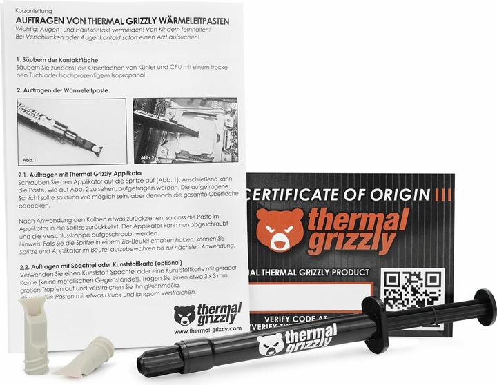Produktbild Thermal Grizzly Kryonaut Extreme Wärmeleitpaste (14.20 W/m K, 2 g)