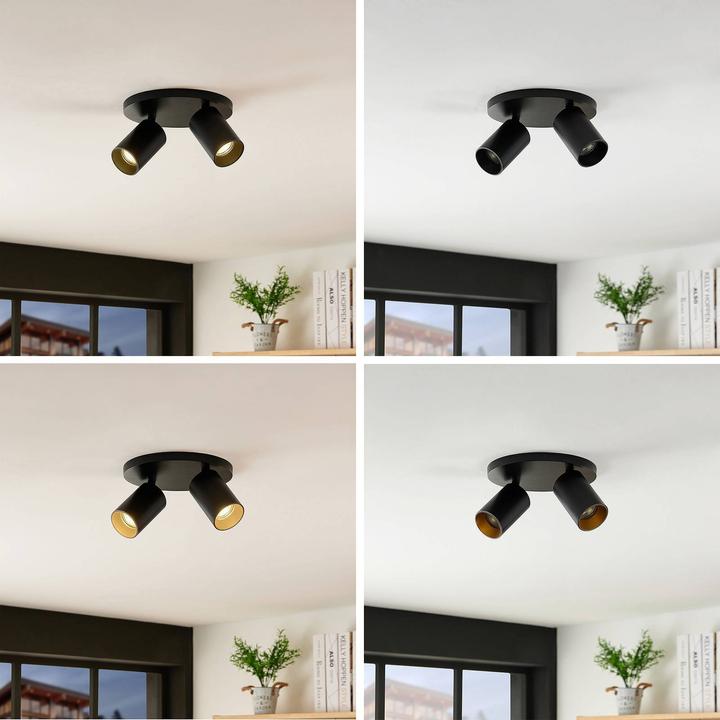 Produktbild Arcchio Brinja Deckenstrahler, rund 2-fl., schwarz (GU10)