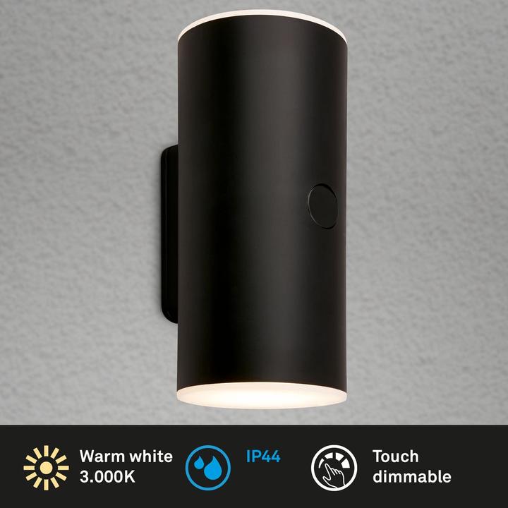 Produktbild Briloner Akku LED Aussenwandleuchte,schwarz,2xLED/6W (700 lm, IP44)