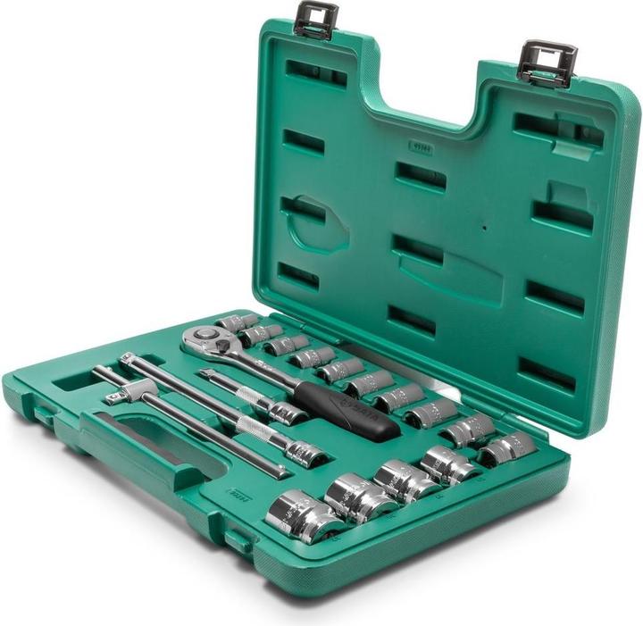Image du produit SATA 18 Tlg. 1/2" 12-Kant Steckschlüssel Satz, metrisch (10 mm, 11 mm, 12 mm, 13 mm, 14 mm, 15 mm, 16 mm, 17 mm, 19 mm, 21 mm, 24 mm, 27 mm, 30 mm, 32 mm)