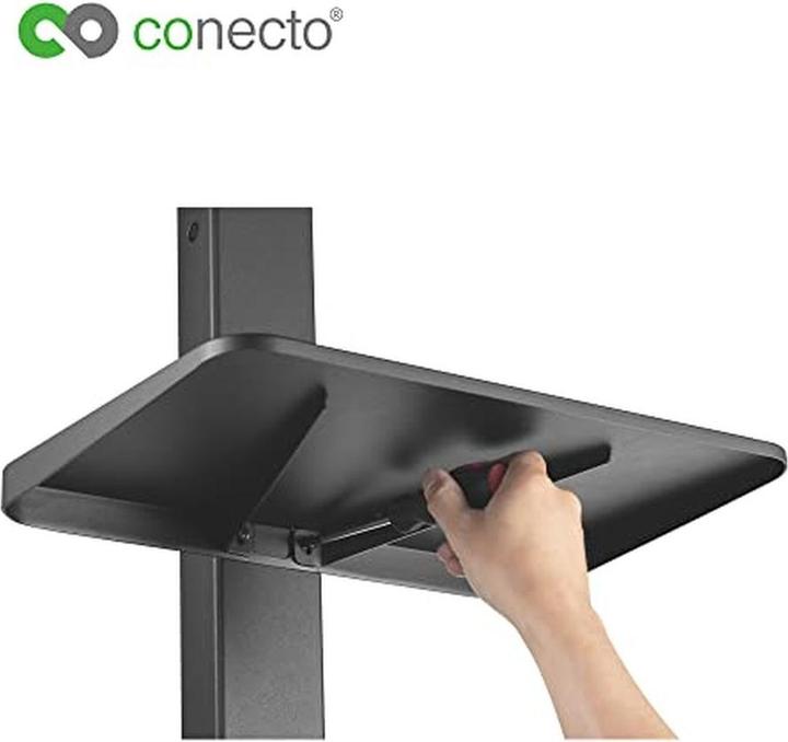 Image du produit Conecto Support TV réglable en hauteur, pivotant, mobile avec tablette et gestion des câbles (75", 40 kg)