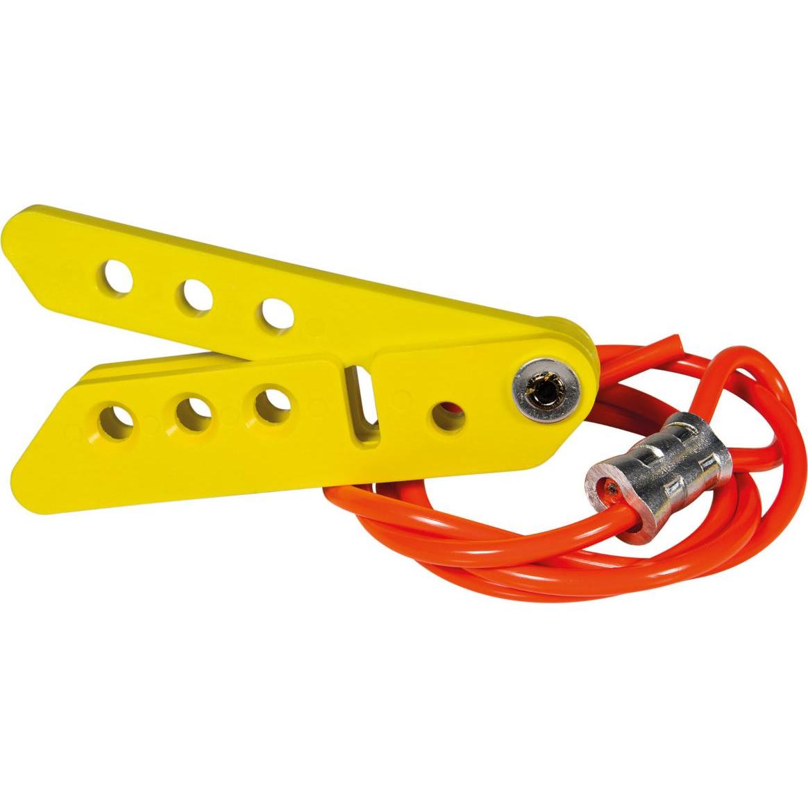 Brady, Accessori per macchine, Scissor-Lok - 0,91 m, sistema di bloccaggio del cavo, in nylon, giallo, con cavo rivestito in