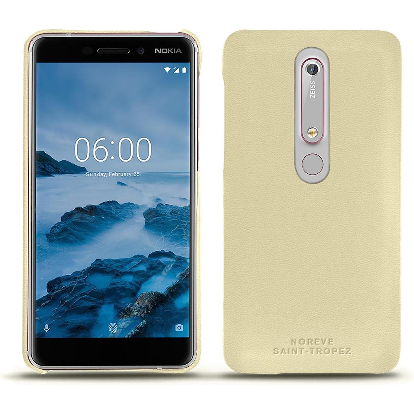 Noreve Lederschutzhülle (Nokia 6 (2018)), Smartphone Hülle, Beige