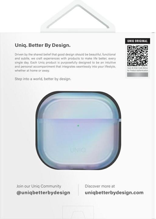 Productafbeelding Uniq Case Iridescia for AirPods 4 Hang Case blue (Hoofdtelefoon hoes)