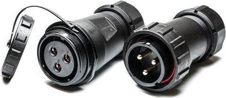 RS PRO Ronde aansluitstekker, 3-polige contactdoos / 50,0A kabelassemblage, soldeerverbinding IP68