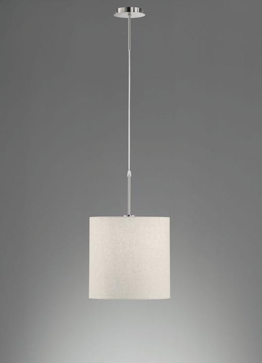 Immagine prodotto Fischer & Honsel Honsel Marie lampada a sospensione E27 con paralume in tessuto di lino colore sabbia nichel 60009 (E27)