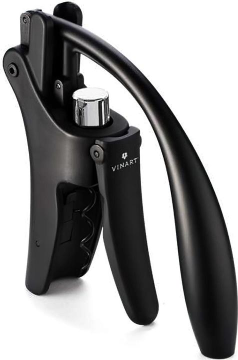 Vinart ELEPHANT Hebelkorkenzieher schwarz matt mit Kapselschneider (Cavatappi)