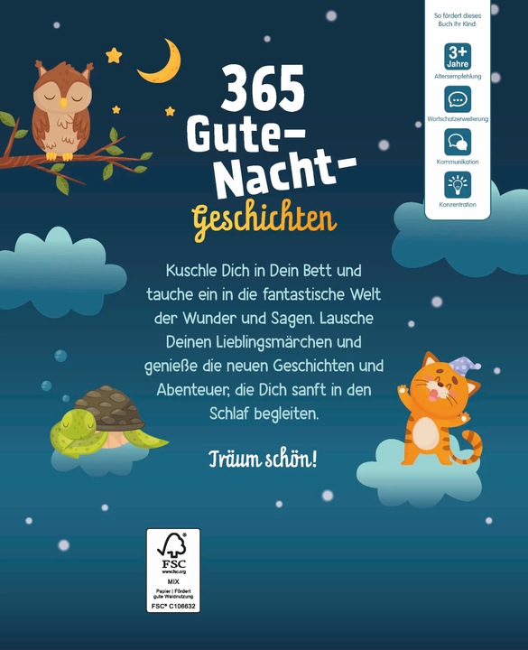 Produktbild 365 Gute-Nacht-Geschichten. Vorlesebuch für Kinder ab 3 Jahren (Deutsch, Schwager & Steinlein Verlag, 2023)