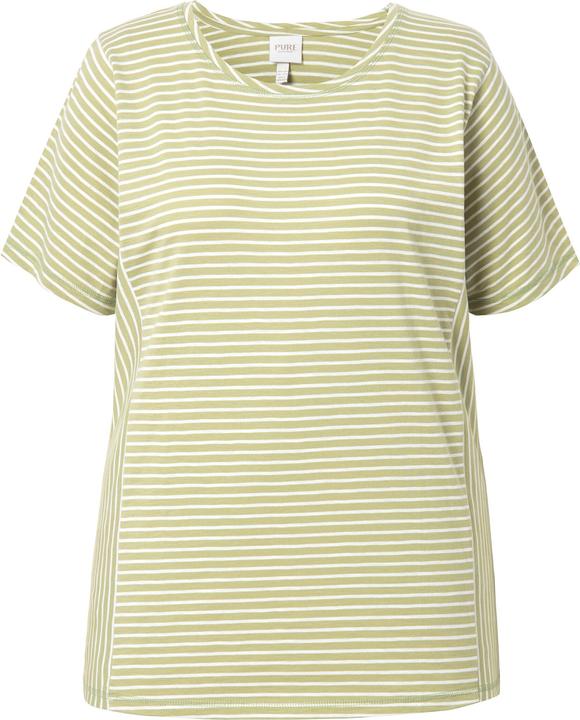 Actual product image Ulla Popken Eco Cotton Short Sleeve Striped Tee (58)