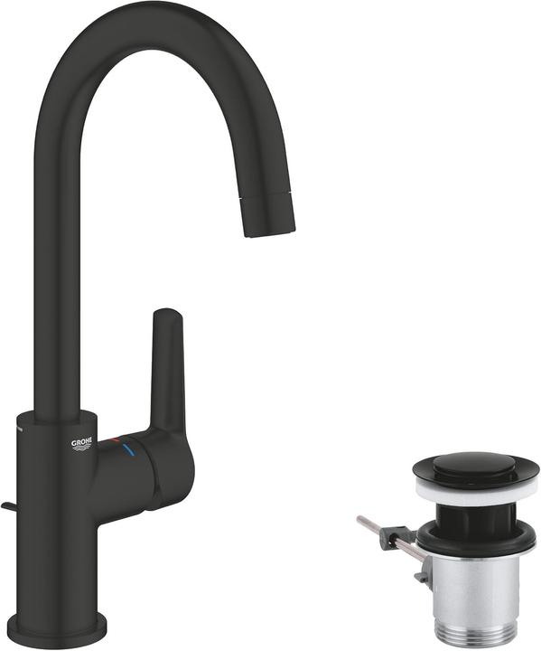 Produktbild Grohe Start QuickFix Lavaboarmatur L-Size, Zugstange, inkl. 3-in-1 Tool, wassersparend, mattschwarz