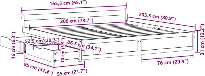 Image du produit vidaXL Bett (160 x 200 cm)