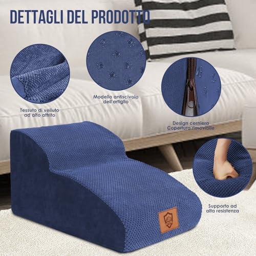 Alopini 2 Stufen Hundetreppe, Wasserdicht Haustiertreppe, rutschfeste Hunderampe  Bett fr Hunde und Katzen