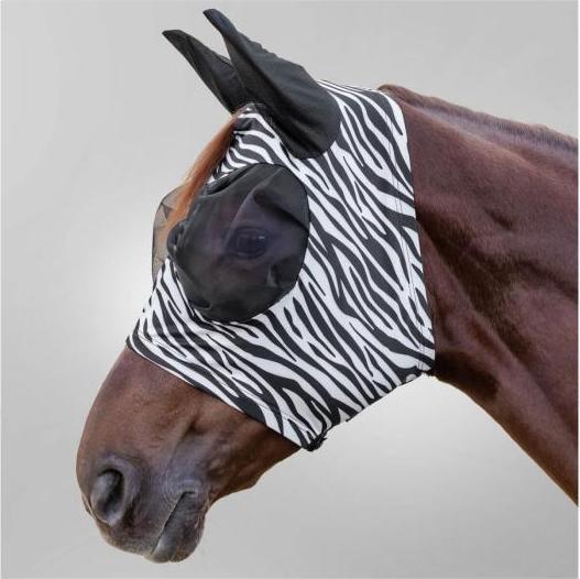 Actual product image Waldhausen Puck Zebra Fliegenmaske für Pferde Warmblut