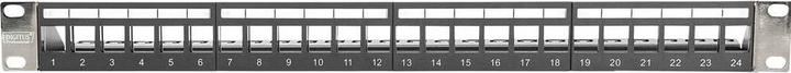 Immagine prodotto Digitus Patch Panel modulare schermato 24 porte Blank 1U Rack Mount colore Nero trasparente campi logo