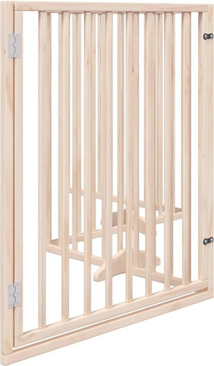 Produktbild vidaXL Hundetor mit Tür Faltbar Hundegitter Schutzgitter 4-tlg. Pappelholz (6 cm)