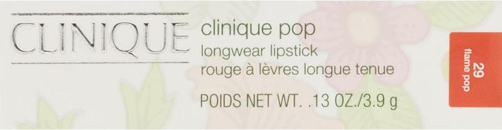 Actual product image Clinique Pop Longwear Lipstick Shine Rev it up Coral (Flame Pop)