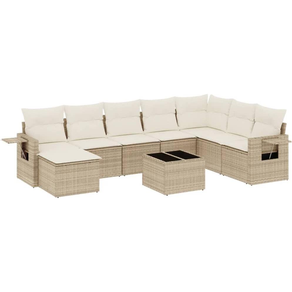 VidaXL, Gartenlounge, 10-tlg. Garten-Lounge-Set mit Kissen