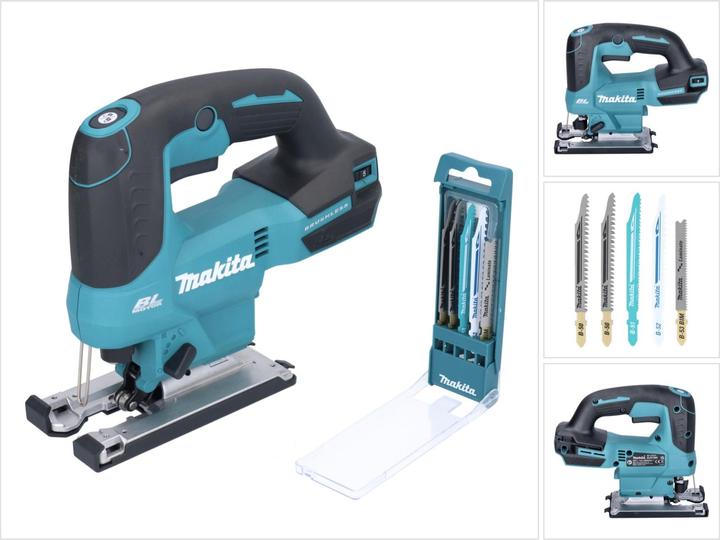 Productafbeelding Makita DJV 184 Z Decoupeerzaag 18 V Brushless + 5-delige decoupeerzaagbladenset - zonder accu, zonder