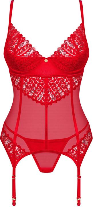 Image du produit Obsessive - Corset et String Ingridia - Rouge (XL)