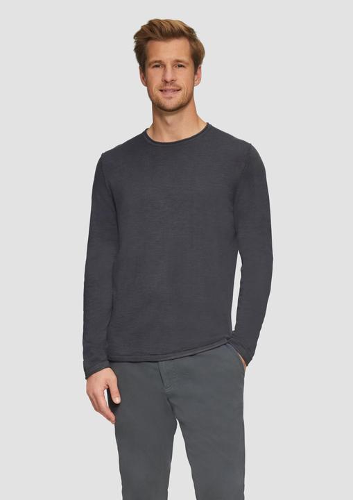 Image du produit S.Oliver Strickpullover Strickpullover mit Flammgarnstruktur und Rollsaum-Details (S)