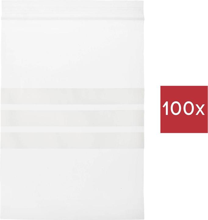 Tru Components Ziplock bag with labelling strip (L x W) 150 mm x (100 pcs.)