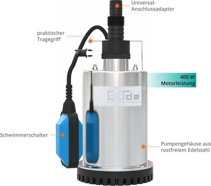 Immagine prodotto Güde Pompa ad aspirazione piatta GFS 4000 INOX (Pompa per acque cariche)