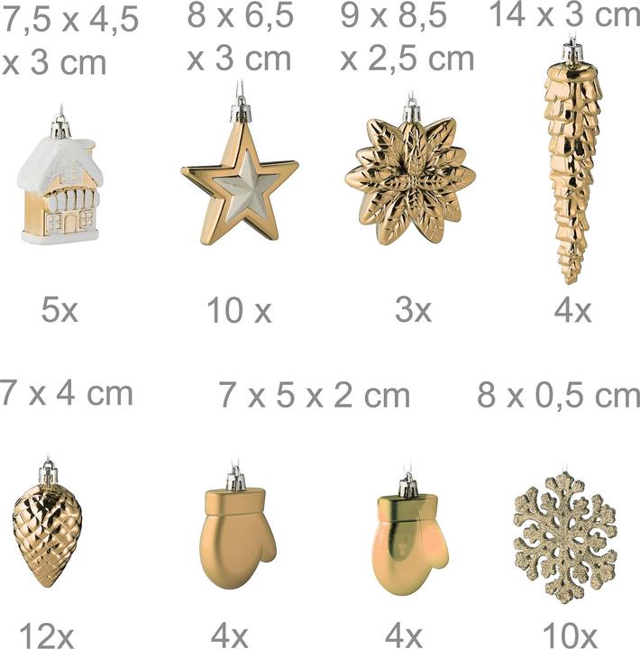 Produktbild Relaxdays 100-tlg. Weihnachtskugeln-Set (100 -teilig)
