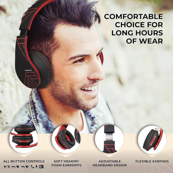 Image du produit PowerLocus Casque sans fil P2 (noir-rouge) (20 h, Sans fil, Filaire)