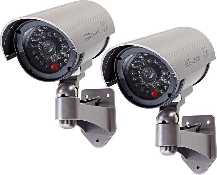 Actual product image Casativo 2er-Set Dummy Überwachungskamera mit Signal LED, grau, Kamera-Attrappe