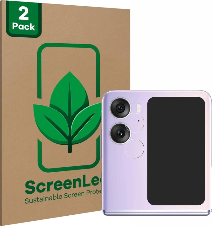 Actual product image ScreenLeaf Protective film sustainable screen protector screen protector film clear transparent (2 Piece, Oppo Find N2 Flip)