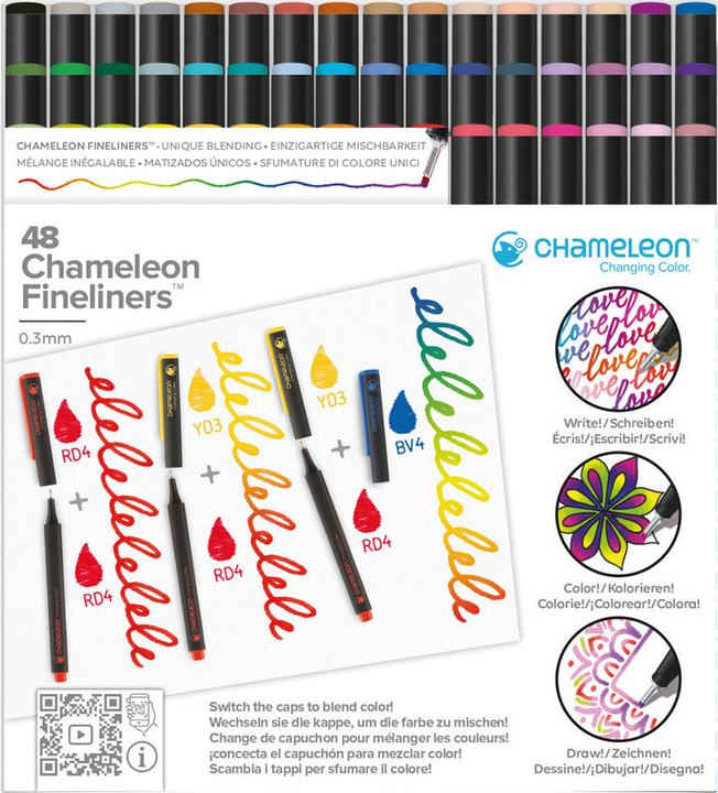 Actual product image Chameleon Fineliner Set (Multicoloured, 48 x)