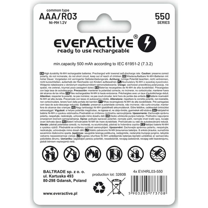 Productafbeelding Everactive Oneindigheidslijn (4 Pcs., AAA, 550 mAh)