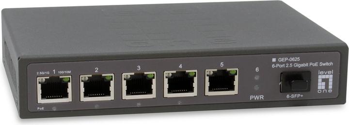 Actual product image LevelOne Switch 6x GE GEP-0625 2.5GbE 57W 8xPoE+ sw (6 ports)