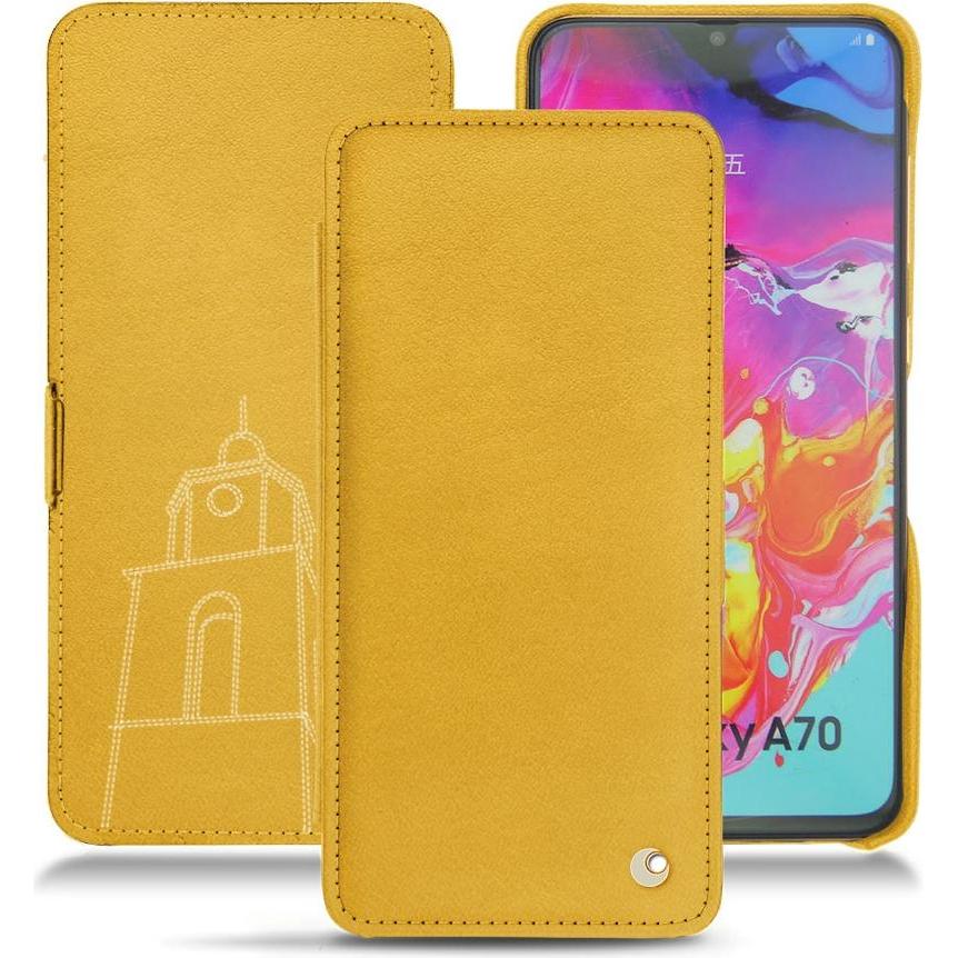 Noreve Lederschutzhülle horizontal (Samsung Galaxy A70), Smartphone Hülle, Orange