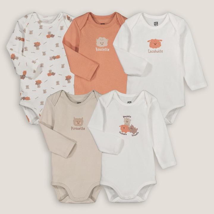 Actual product image La Redoute Collections 5-Pack Bodysuits with Long Sleeves (54 C)