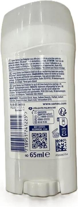 Actual product image Sanex Derma Care Deodorant Stick 48h Protection 65ml (Stick)