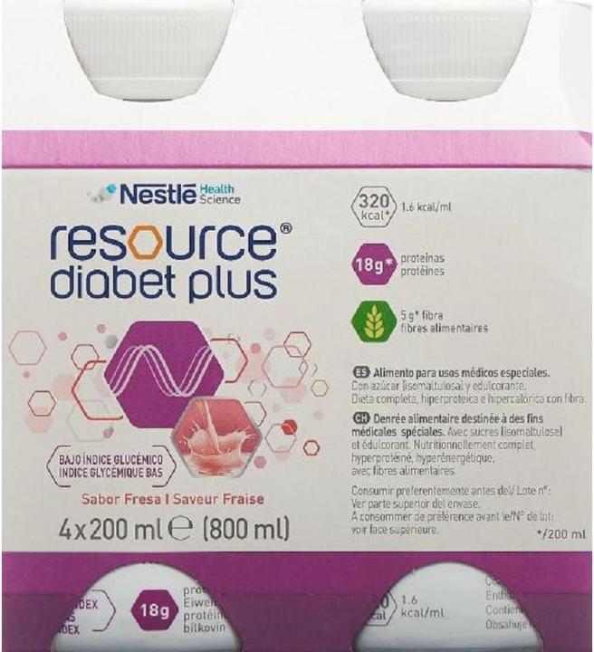 Produktbild Resource Diabet plus Erdbeere (Erdbeere, 4x)