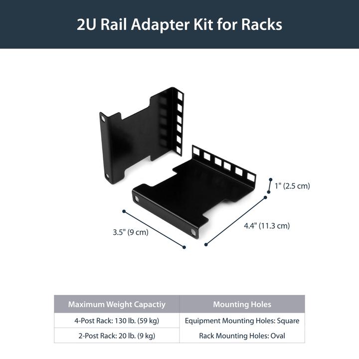 Produktbild StarTech 4in Rack Depth Adapter - 2u