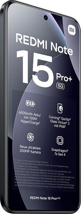 Actual product image Xiaomi REDMI Note 15 Pro+ 5G (512 GB, Black, 6.83", Dual SIM, 5G)