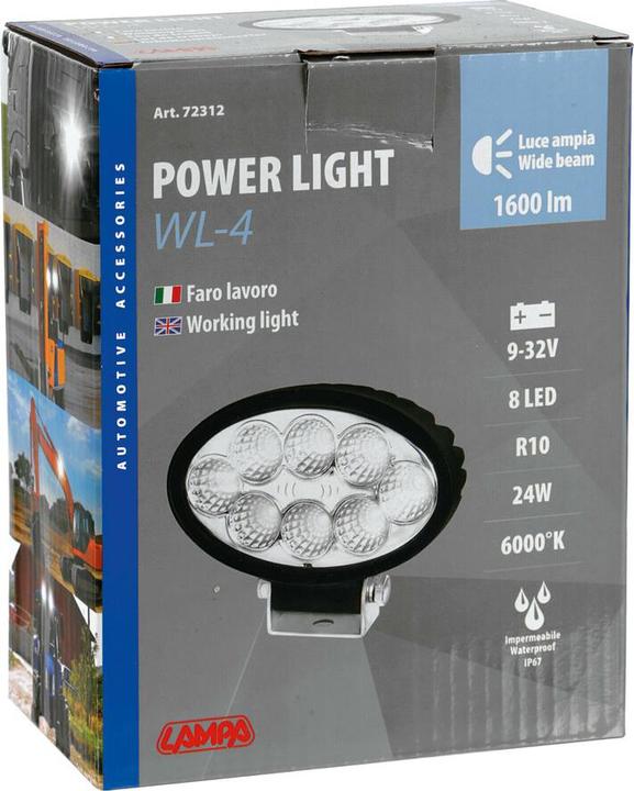 Produktbild Lampa Zusatz Scheinwerfer mit 8 LED - WL-4, 10/30V - Weiss