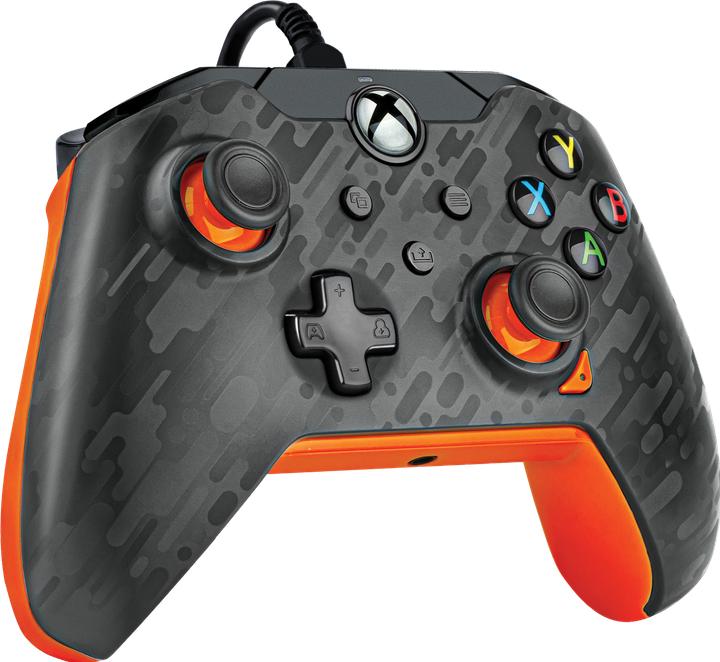 Actual product image PDP Controller wired Atomic Carbon XBOX Series X (Xbox Series X, Xbox Series S, Xbox One S, Xbox One X, PC)