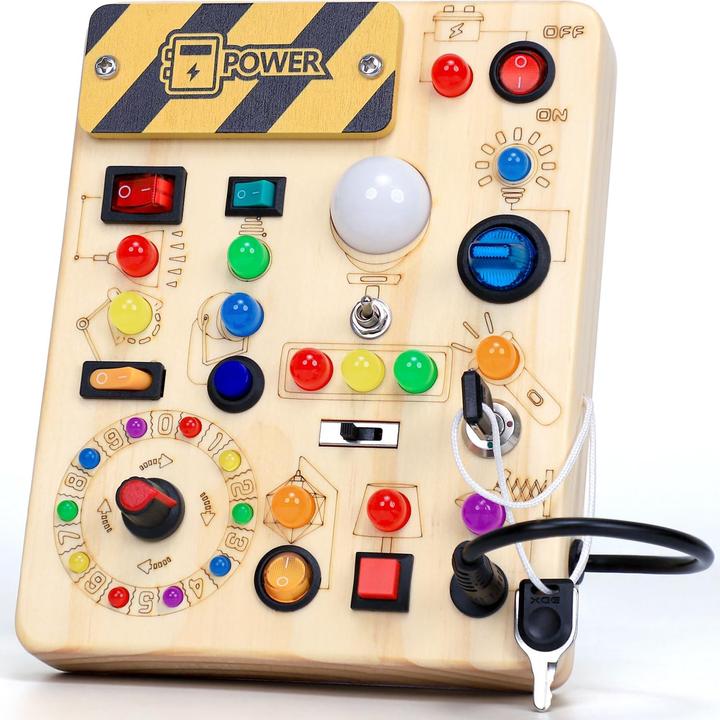 EchoToys Busy Board Motorikspielzeug mit LED & Schaltern