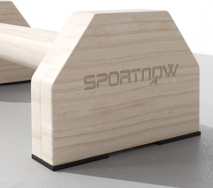 Actual product image Swisshandel24 Push up bars in a set of 2, robust & non-slip, up to 120 kg, beech wood, 30x13x10cm, nature