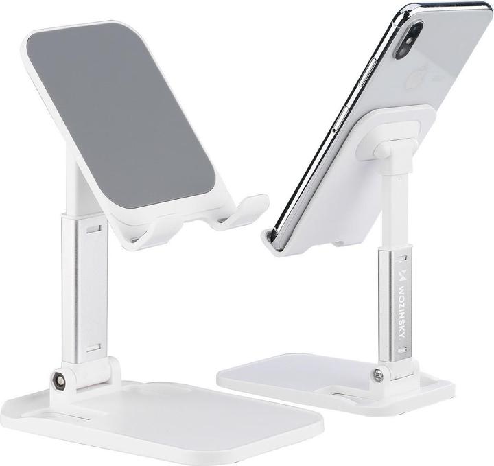 Actual product image Wozinsky Desk Phone Stand Tablet Stand Foldable White (WFDPS-W1)