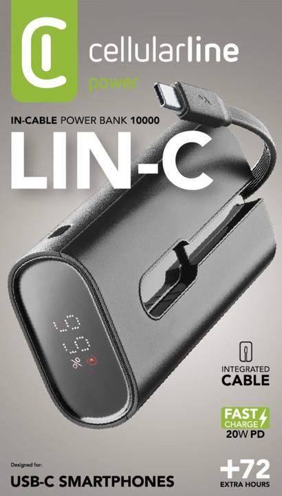 Produktbild Cellularline Power Bank LIN-C (10000 mAh, 20 W, 20 Wh)