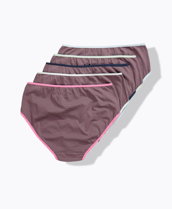 Image du produit Ulla Popken Culottes midi, liseré de couleur - lot de 5 (46, 48, Pack de 5)
