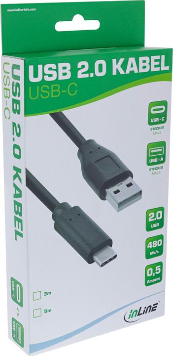 Image du produit InLine USB C—Usb A (5 m, USB 2.0)