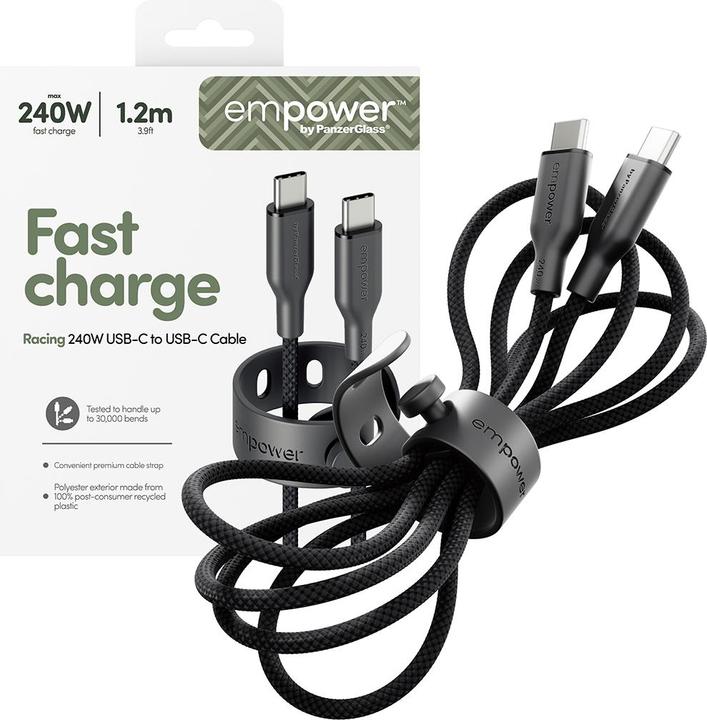 Produktbild PanzerGlass Racing USB-C to USB-C (1.20 m, USB 2.0, 240 W)