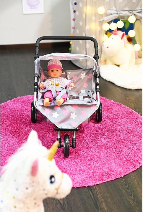 Image du produit Knorrtoys Zwillingspuppenwagen Duo - "star grey pink"